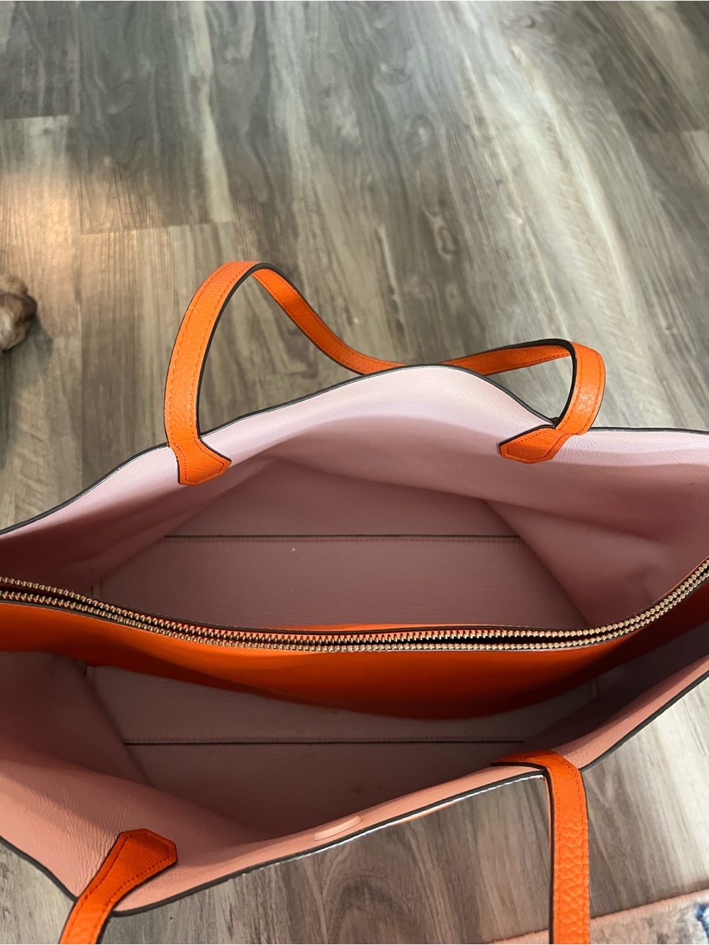 Tory Burch Bright Orange Pebbled Leather Tote - Picture 10 of 10